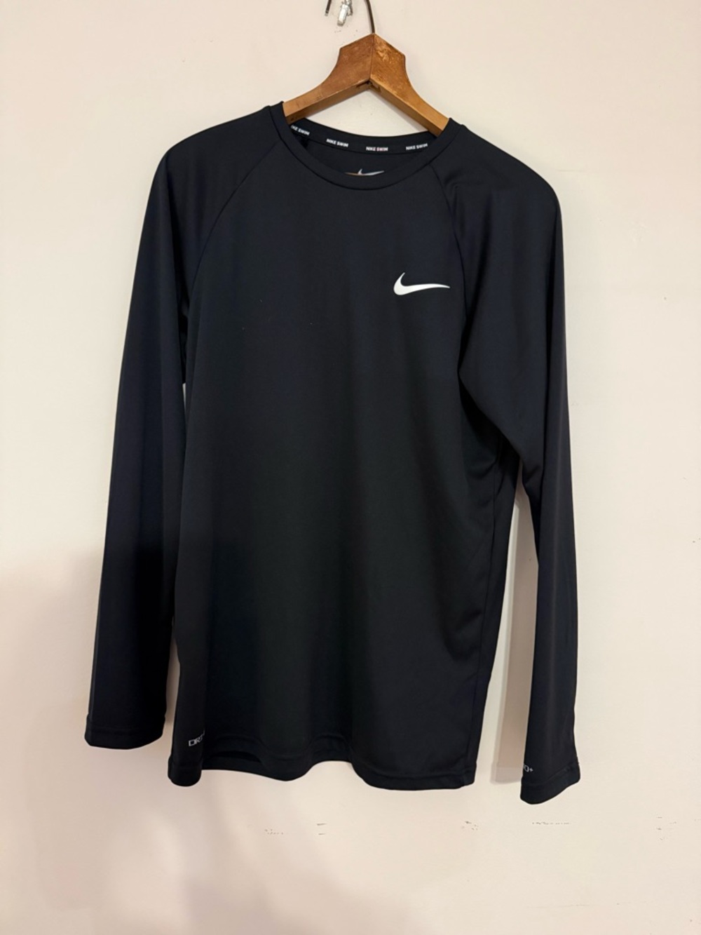 Nike Black Athletic Dri-FIT Top with White Swoosh